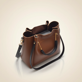 GOLDIE HANDLE BAG - BROWN - M123